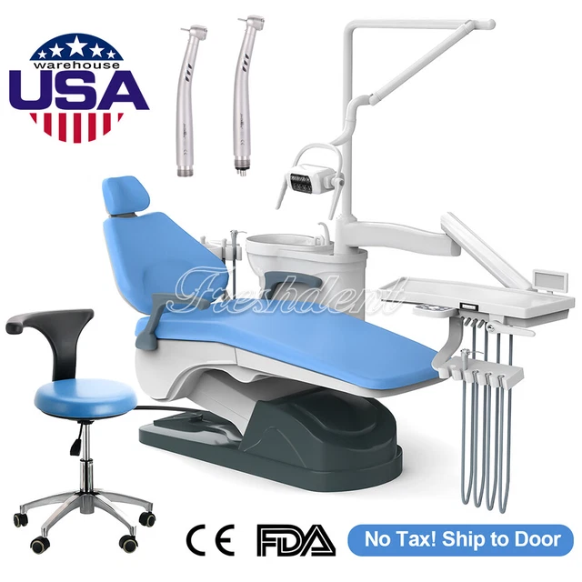 Dental Unit Chair DCMotor Computer Controlled Hard Leather/ High Speed Handpiece