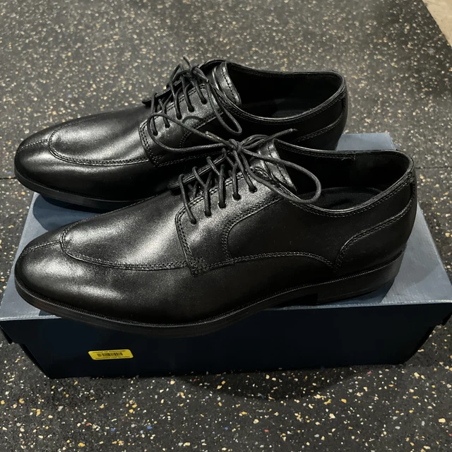 COLE HAAN MENS Warren Grand Leather Oxford Dress Shoes Size 10.5 Apron Black Moc 22.46 PicClick