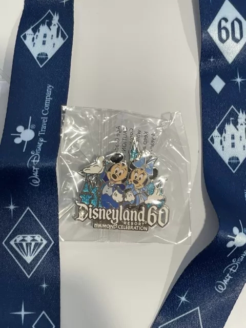 Walt Disney Travel Co. Disneyland 60th Anniversary Lanyard, Pin, & Cardholder