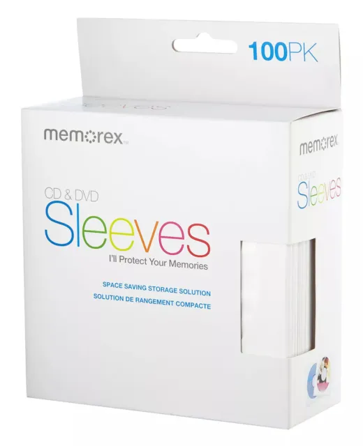 100 Memorex Paper CD Sleeves with Window & Flap