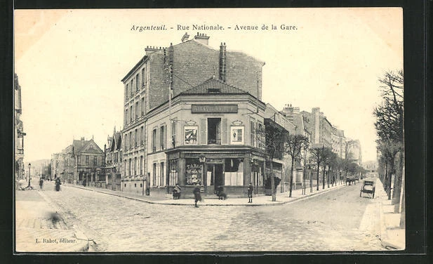 CPA Argenteuil, Rue Nationale, Avenue de la Gare