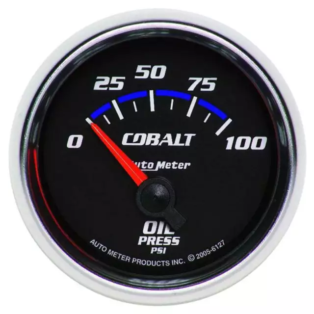 AutoMeter 6127 Cobalt 52mm 100 PSI Short Sweep Electric Oil Pressure Gauge