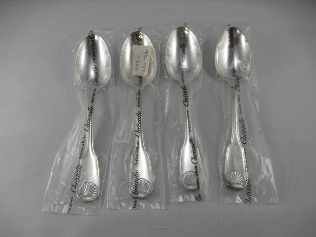 Christofle Vendôme, 4 cuillères de table, Neuves sous blister