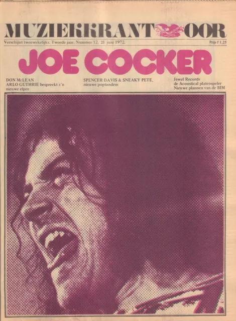 MAGAZINE OOR 1972 nr. 12 - JOE COCKER(COVER) / PAUL McCARTNEY / SPENCER DAVIS