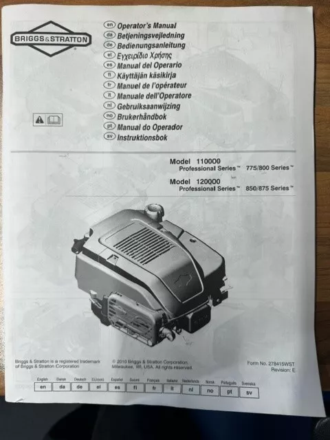 Briggs and stratton sales 675 ex 190cc manual