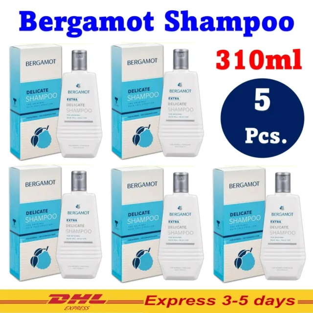 5x New Bergamot Extra for Dry Damaged Hair Loss Delicate Shampoo Treatment 310ml