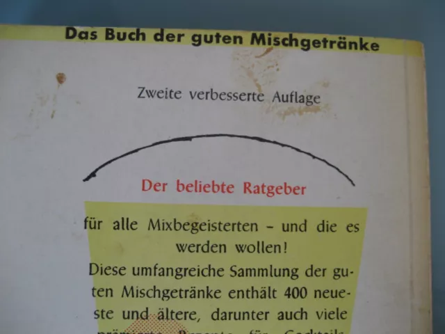 "Das Buch der guten Mischgetränke" Cocktailbücher Franz J. Müller 1953 2.Edition 3