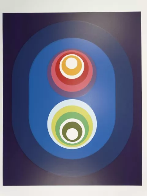 Farbkreise - geometrische Komposition - Fred Anselm - Farb-Serigraphie - 1973