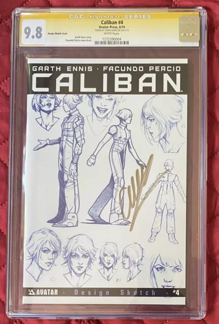 Caliban #4 Design Sketch Variant Garth Ennis Signed CGC SS  9.8 Avatar Press