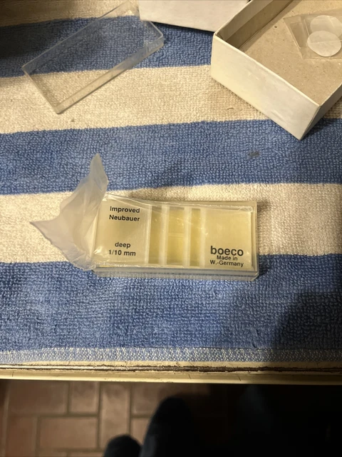 hemocytometer improved neubauer deep 1/10 mm boeco brand made in germany