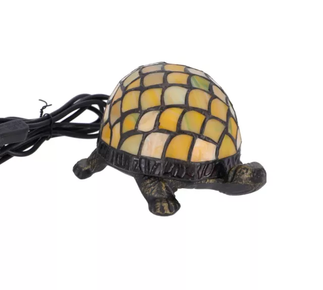 Lampada Abatjour Tiffany Vetro tartaruga arancio ambrato per cameretta