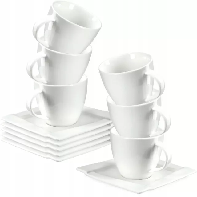 Juego de tazas de café KADAX, servicio de café de porcelana de 12 piezas,...