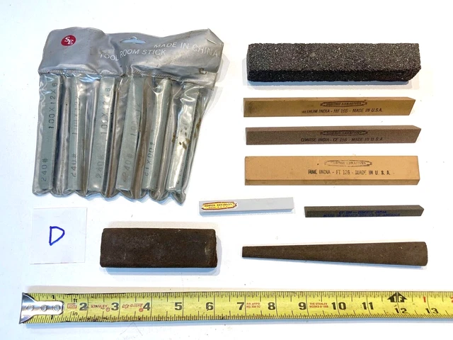 LOT of 5 NORTON ABRASIVES sharpening stone cf156 mf166 ft126 + others tool room