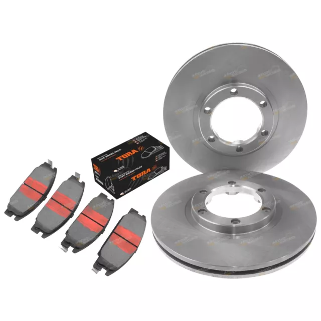 2 Front Disc Rotors + Brake Pad Set for Holden Jackaroo UBS17 UBS55 1988~92 4X4