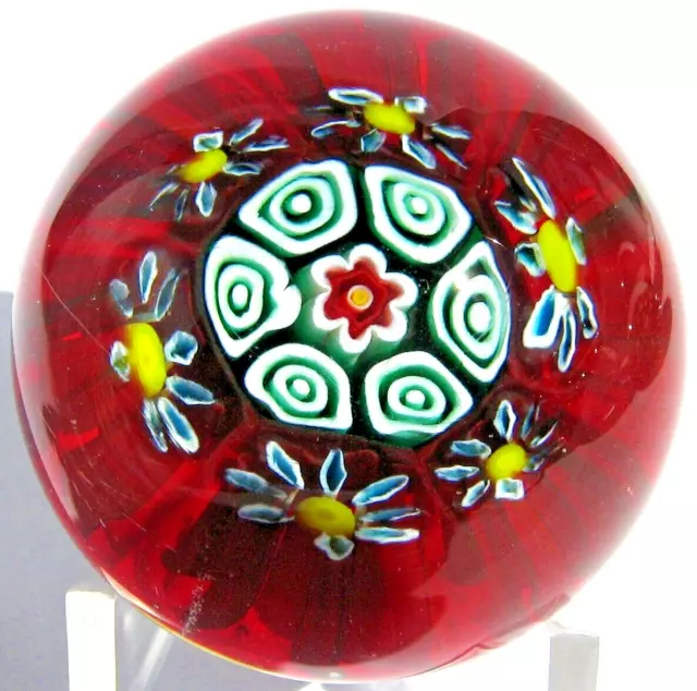 Briefbeschwerer Paperweight MURANO Millefiori Pattern, Daisy Canes! Label!