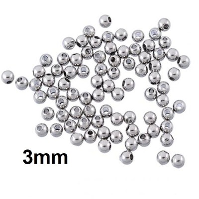 BULK 925 Argento Sterling semplice senza Cuciture Rotondo Perline a Sfera 2mm a 22mm 