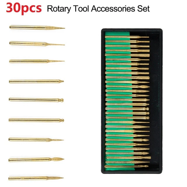 Rotary Diamond Burr Set Corte Para Grabar 30 ud. Juego Hágalo usted mismo Gold Accesorios