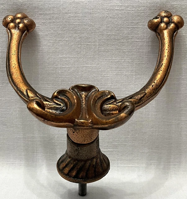 3 Antique Hall Tree Hat Rack Coat Hooks Cast Iron Double Hooks Bronze Victorian 3