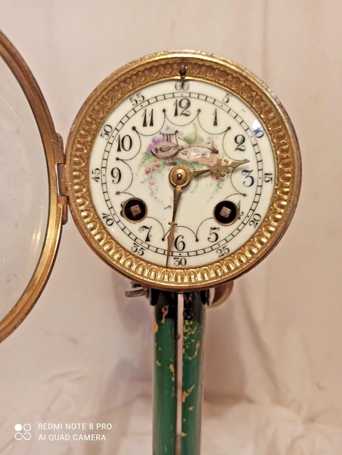 LUNETTE/PORTE EN LAITON de Pendule Ancienne avec VITRE XIXèmè D 10 cm