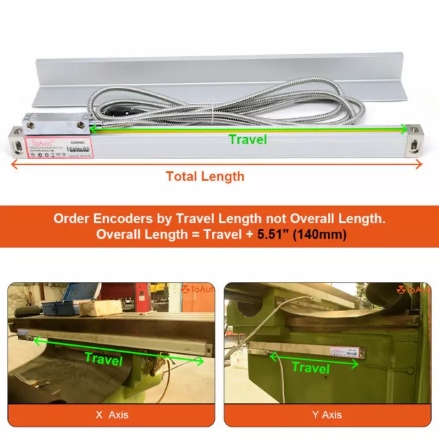 Linear Scale 150+300+550mm w/ 3Axis Digital Readout DRO Display Kit, US STOCK 3