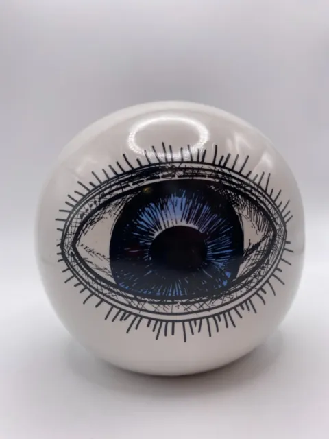 Ceramic Blue Eye Eyeball Shaped Halloween Tabletop Shelf Decor Apothecary Decor