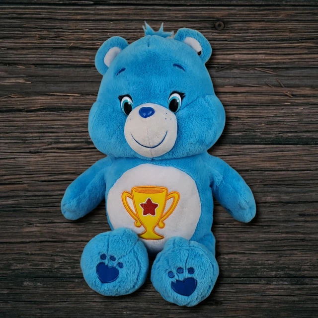 2016 CARE BEARS Big Blue 20" Champ Bear Trophy Belly Soft Stuffed Plush