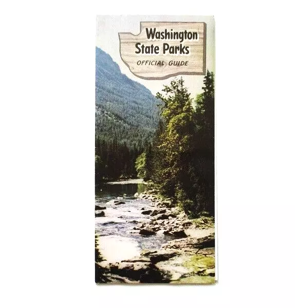 Vintage Washington State Parks Official Guide Brochure With Map - 1950s