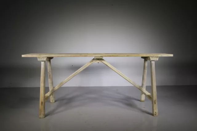 Edwardian Antique Bleached Out Oak Simple Table