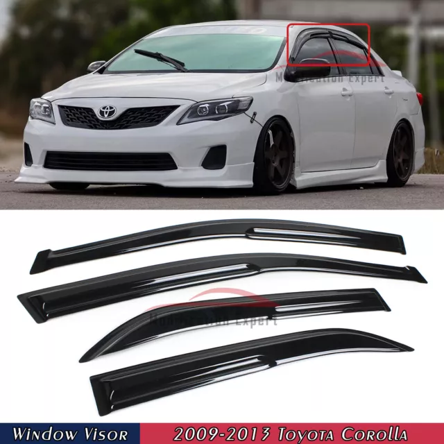 For 2009-2013 Toyota Corolla Sedan JDM Mugen Style Window Visors Rain Guards