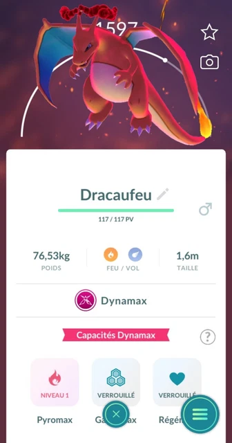 Pokémon Go - Dynamax Charizard Account / Registrato Subito, Stesso Giorno, Per IOS E Android