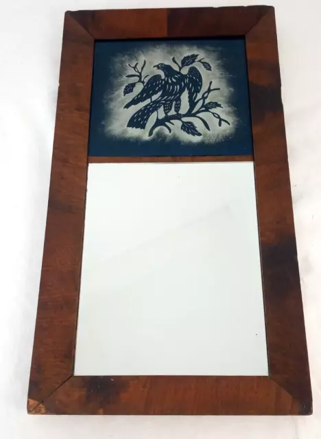 Everlast Mirror Vintage Wall Hanging Colonial Eagle Primitive Wood Framed Blue