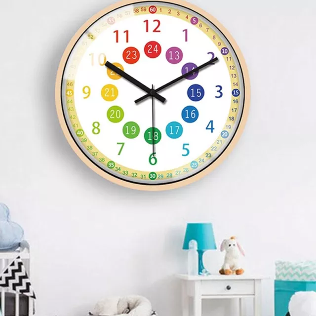 Reloj de Pared Silencioso Sin Tictac para NiñOs, Reloj  Colorido 8731