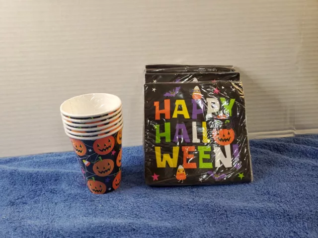 Halloween Party Napkins (4×16ct) and Paper Cups (6 x 12oz)