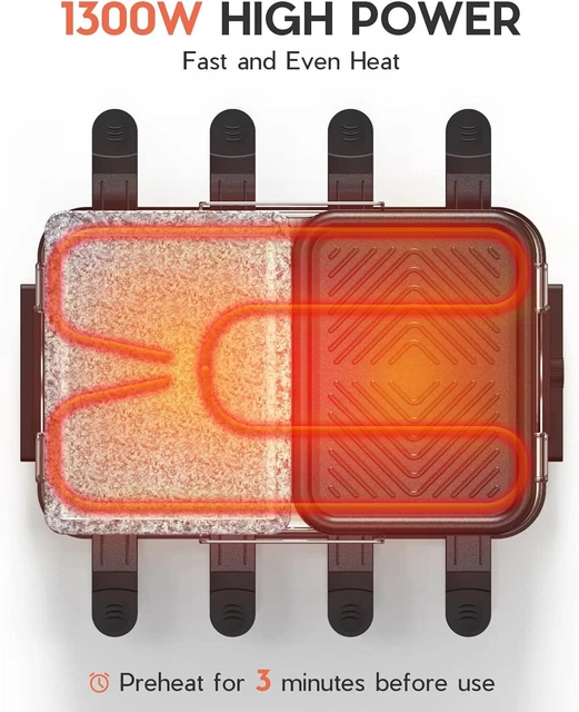 VOOHEK KOREAN BBQ Grill Raclette Table Hibachi Electric Indoor Black