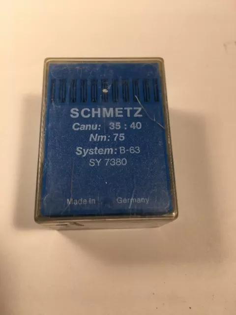 Box Of 100 Schmetz Industrial Sewing Needles B63 Size 75 --Free Shipping--