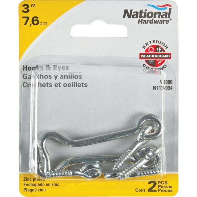 National 3 In. Steel Hook & Eye Bolt (2 Ct.) N117994 National N117994 2