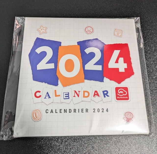 NEW MY NINTENDO Reward Exclusive 2024 Desktop Paper Calendar Mario