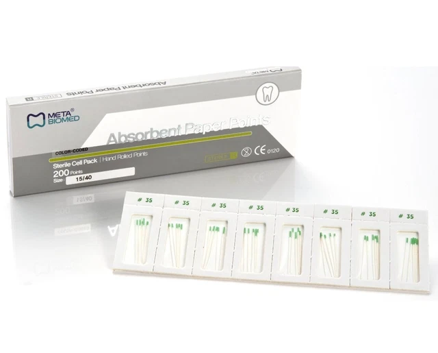 Meta Biomed Endo Absorbent Paper Points 0.06 Taper All Sizes Cell Pack Box/200