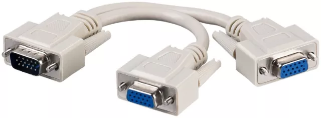 VGA Y Adaptateur VGA (Fiche ) Sur 2x VGA (Douille) #e413