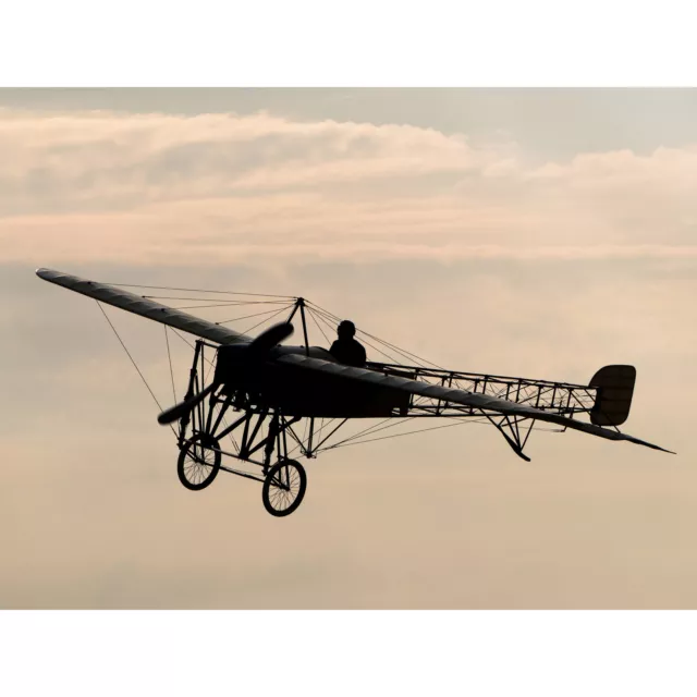 Herzog Restored Bleriot XI Aircraft Silhouette Photo Huge Wall Art Poster Print