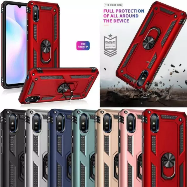 Para Xiaomi Redmi 9AT, Anillo Armadura Delgada Soporte RESISTENTE Cubierta de Teléfono