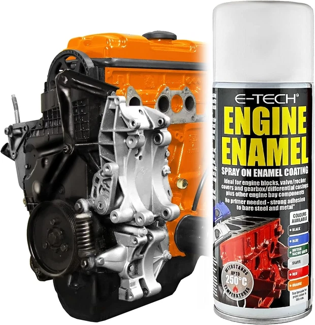 Vernice smaltata motore resistente al calore 400 ml - spray su vernice ad alta temperatura (ROSSA)