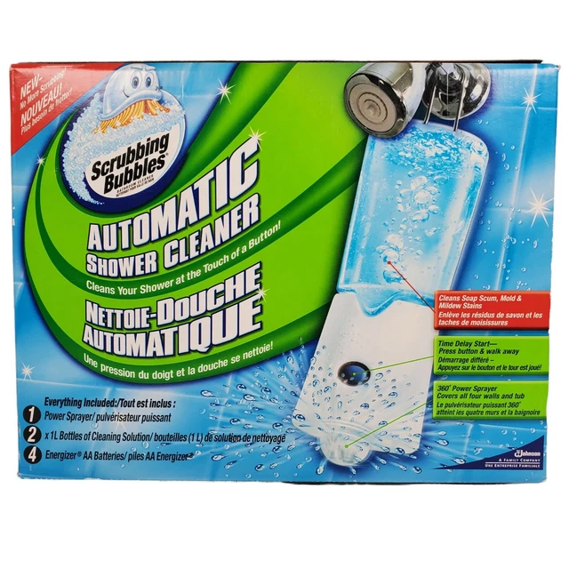 NEW SCRUBBING BUBBLES Automatic Shower Cleaner Kit w/ 2 Refills ...
