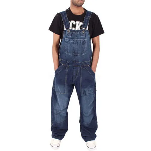 Men Jeans Suspender Pants Denim Trousers Jumpsuit Bib Pants Pocket Overalls NEW