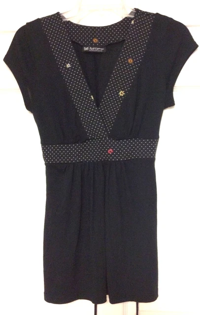 Self Esteem Girls Top Size Large Black Multicolored Empire Waist 124