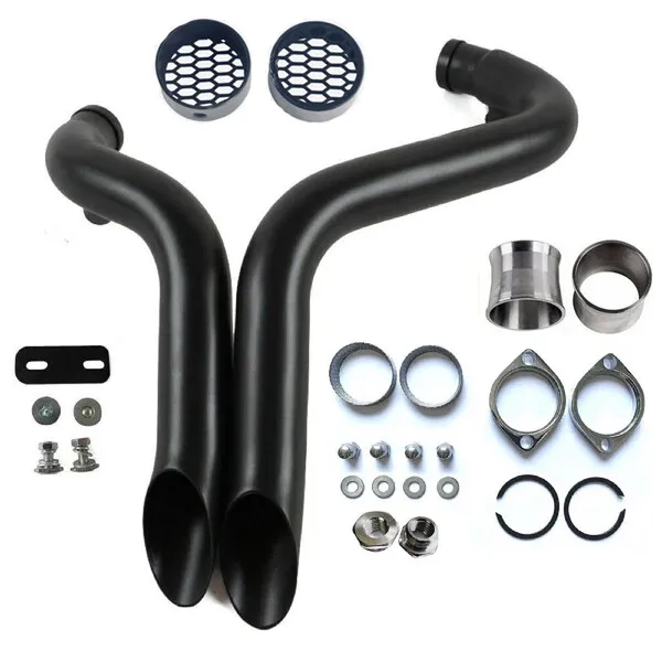 2" LAF Exhaust Pipes w/ Torque Cone&Baffle for Harley Sportster Softail