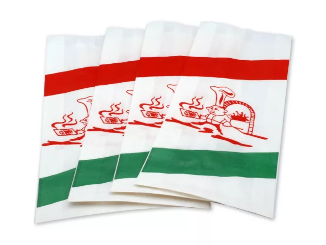 1000 x Faltenbeutel Pizza - Pizzabrötchen Brötchentüten Papierbeutel Papiertüten