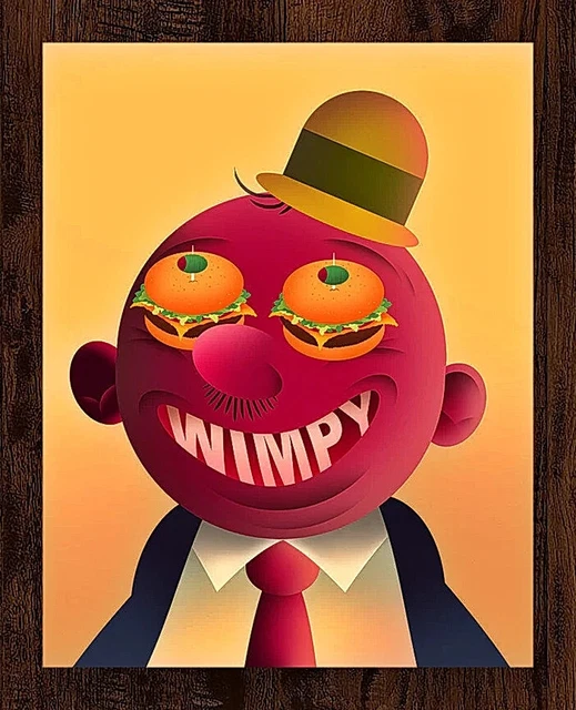 Popeye Wimpy Hamburgers on the Mind Poster LTD #/30 Art Print 11x14