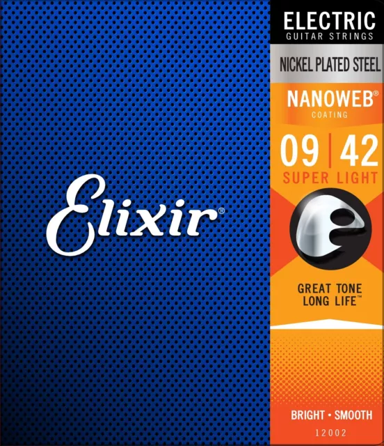 Cordes ELIXIR 9-42 NANOWEB guitare électrique (Super Light)