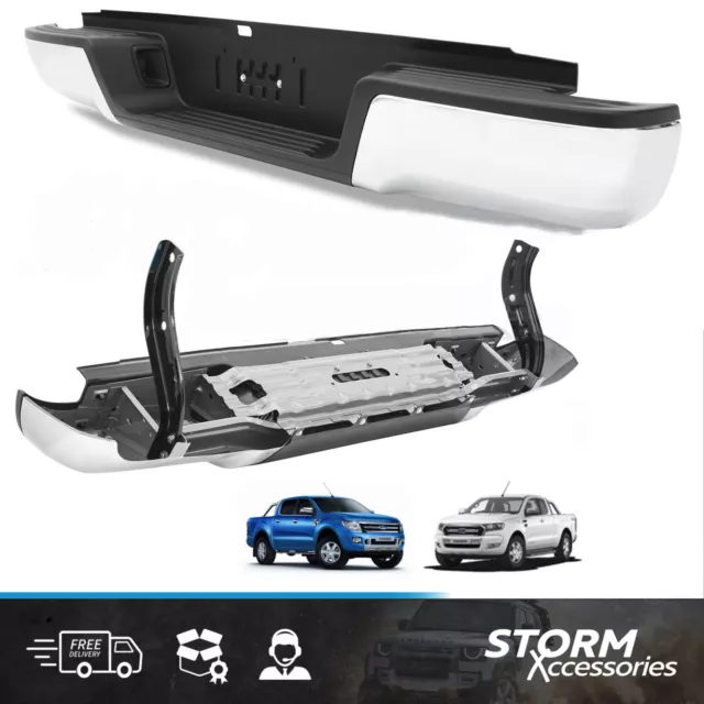 Replacement Rear Bumper Stainless With Sensor Holes  For Ford Ranger 2012-2022